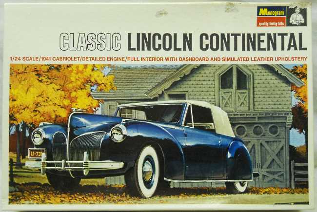 Monogram 1/24 1941 Lincoln Continental Convertible, PC174-300 plastic model kit